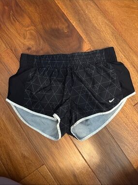 Nike Black Athletic Running Shorts with White Trim